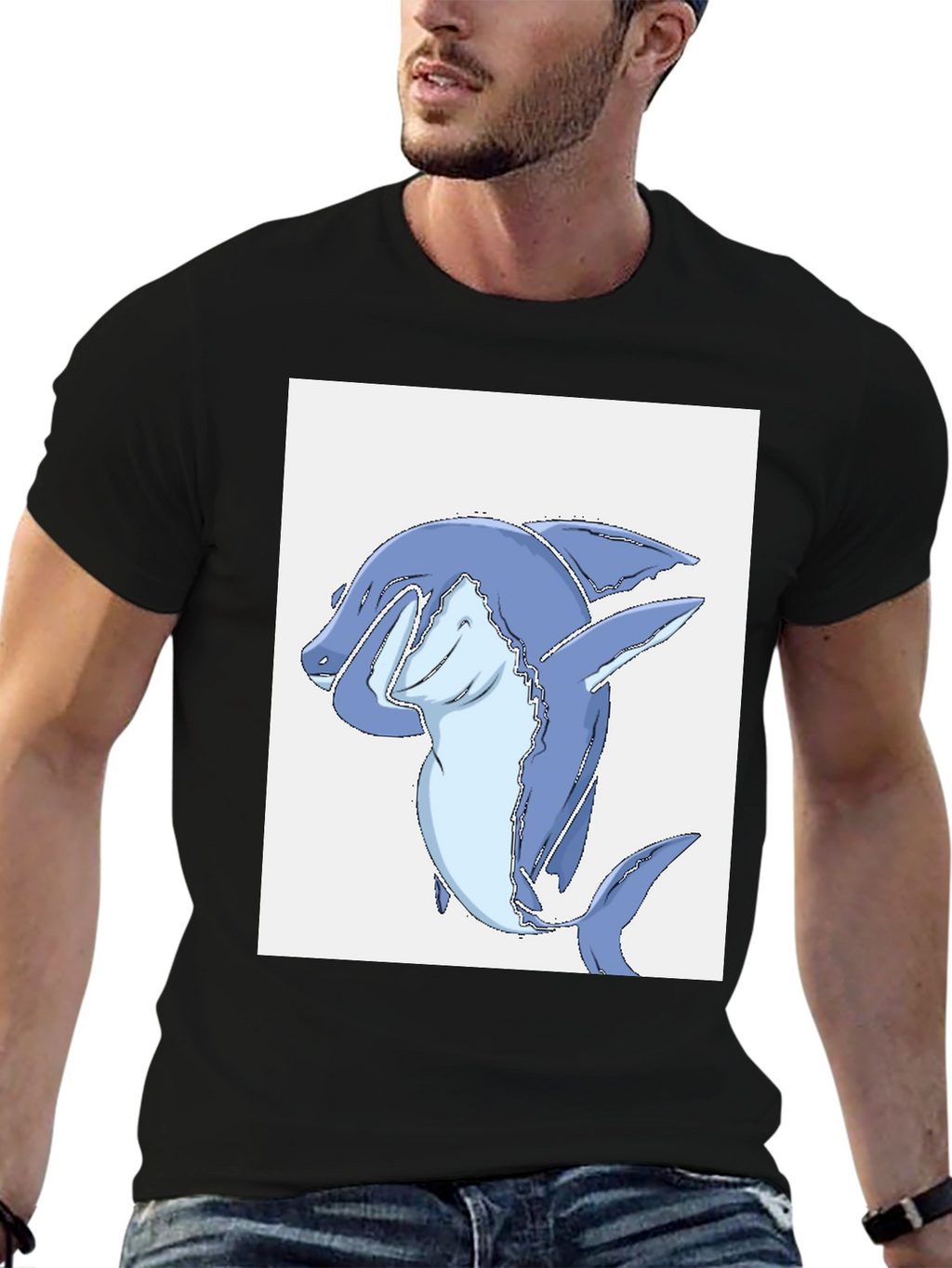 Dabbing Shark Black T-Shirt
