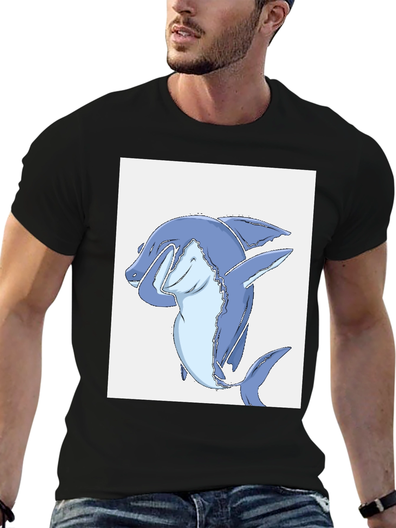Dabbing Shark Black T-Shirt