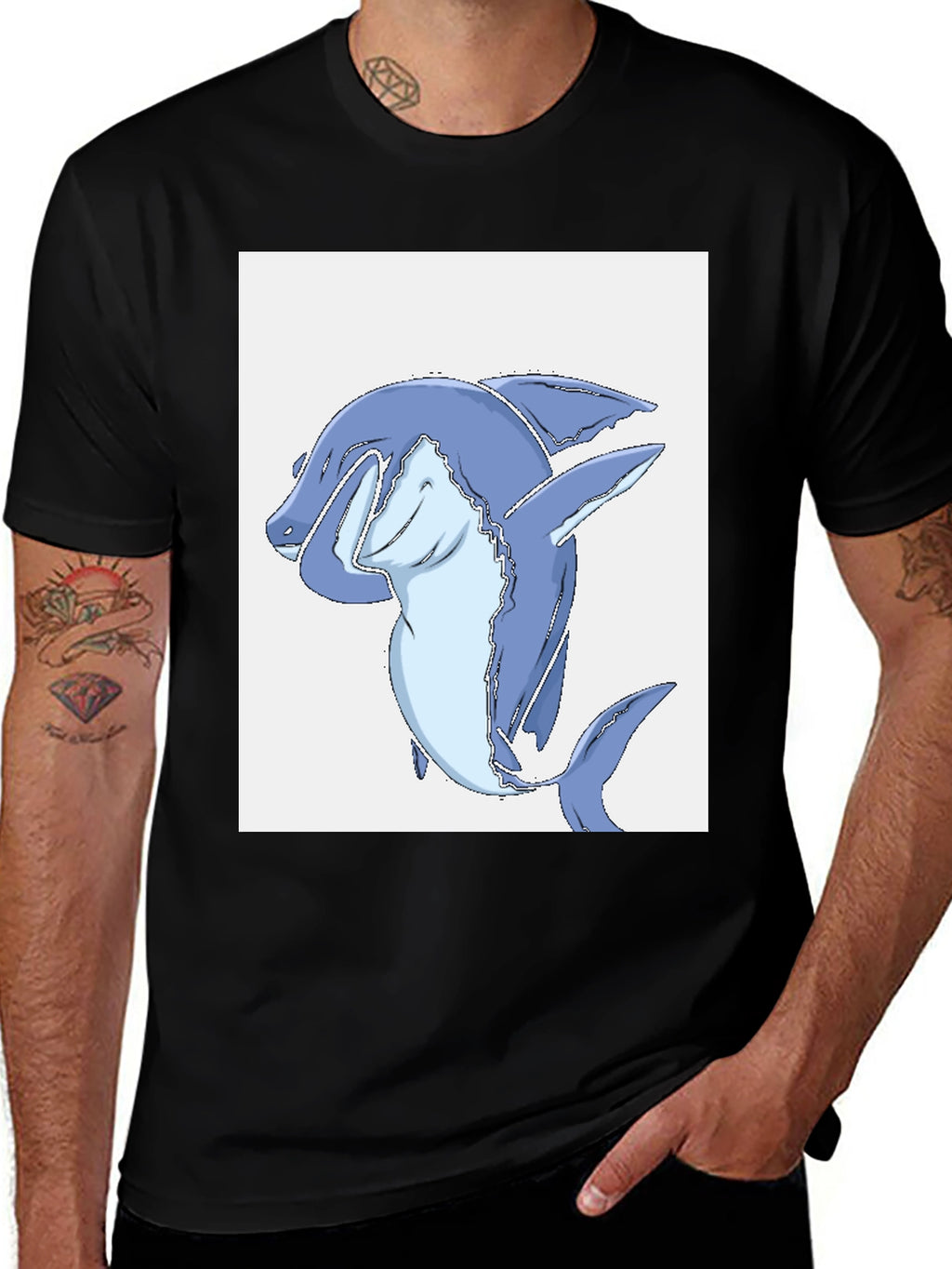 Dabbing Shark Black T-Shirt