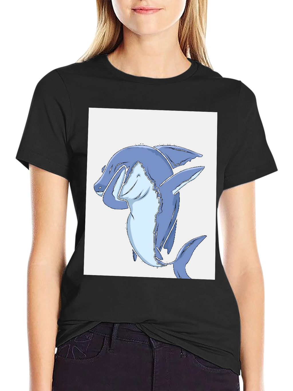 Dabbing Shark Black T-Shirt
