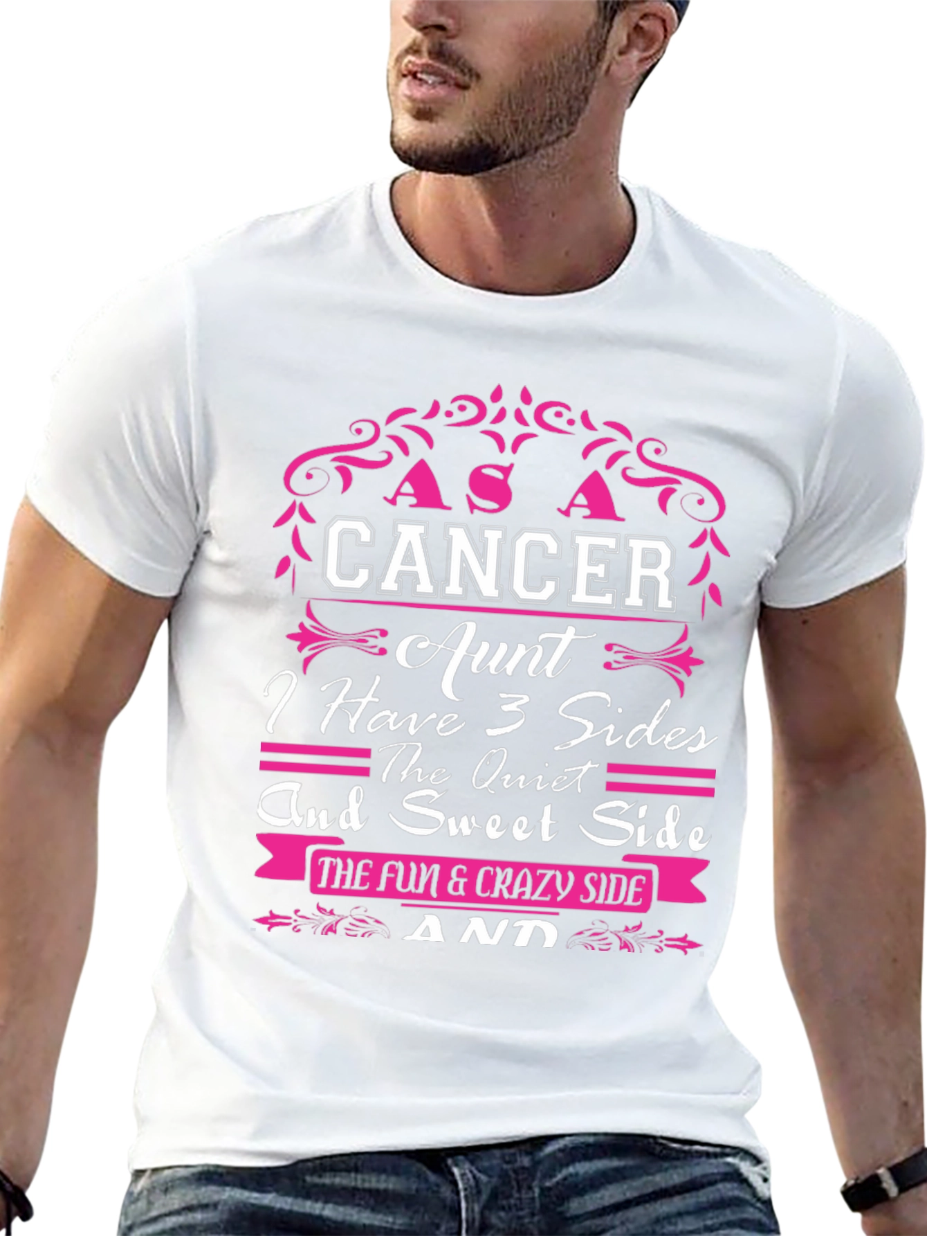 Cancer Aunt T-Shirt - 3 Sides