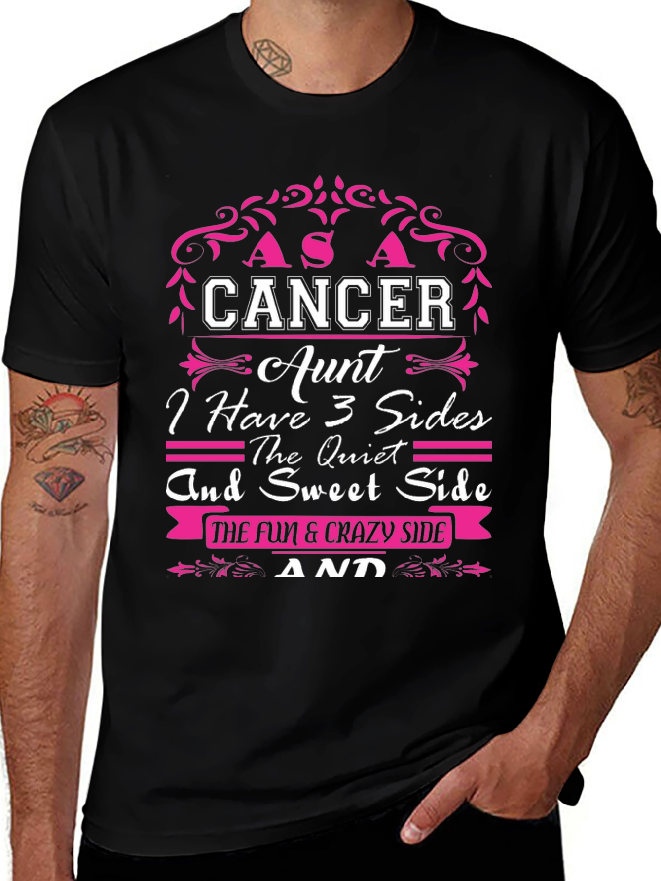 Cancer Aunt T-Shirt - 3 Sides