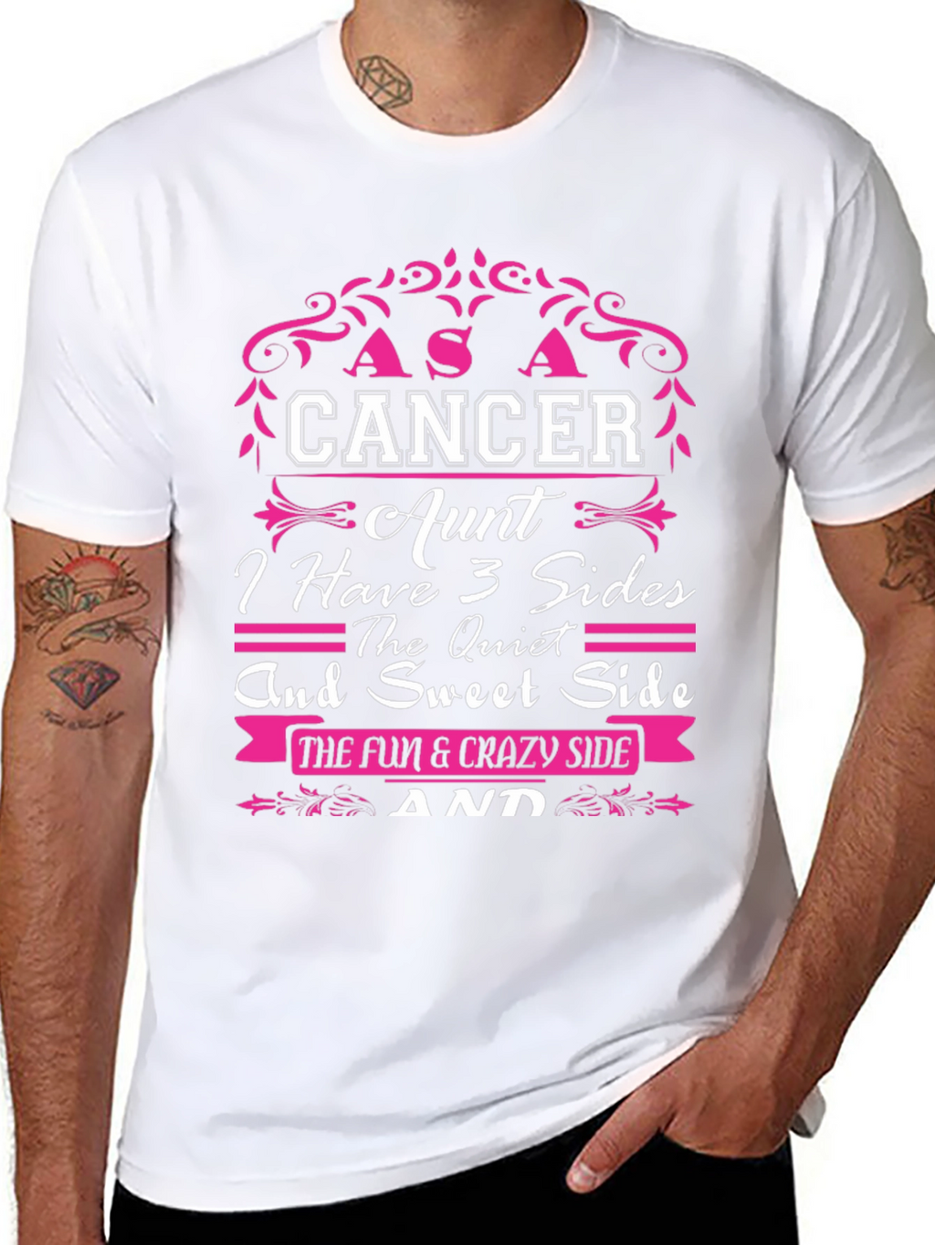 Cancer Aunt T-Shirt - 3 Sides