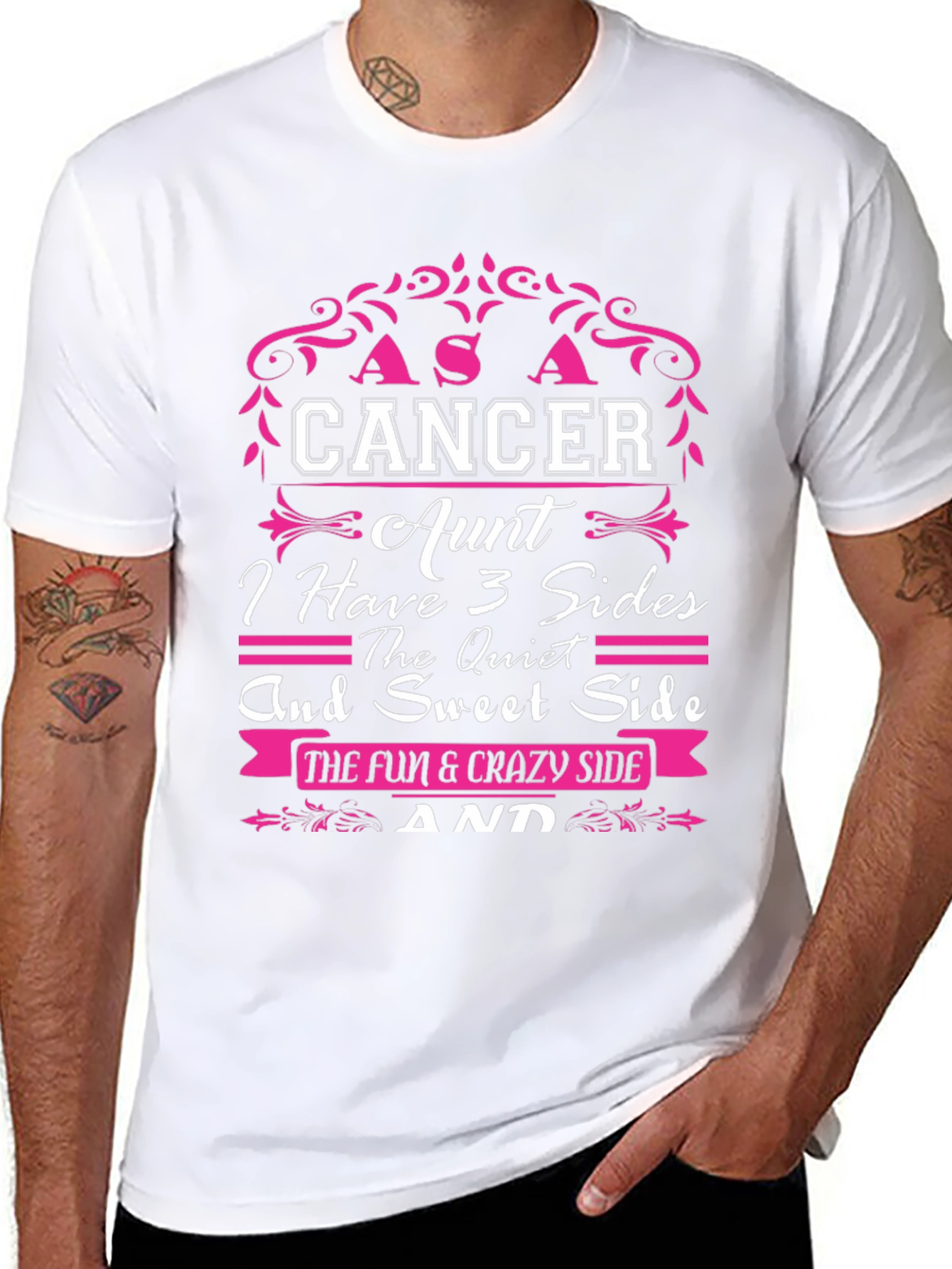 Cancer Aunt T-Shirt - 3 Sides