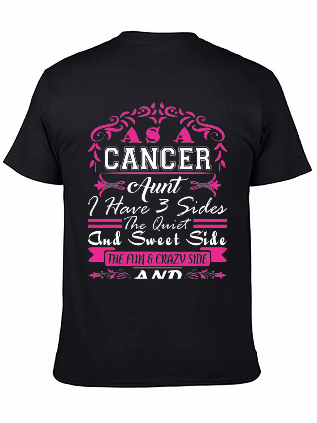 Cancer Aunt T-Shirt - 3 Sides