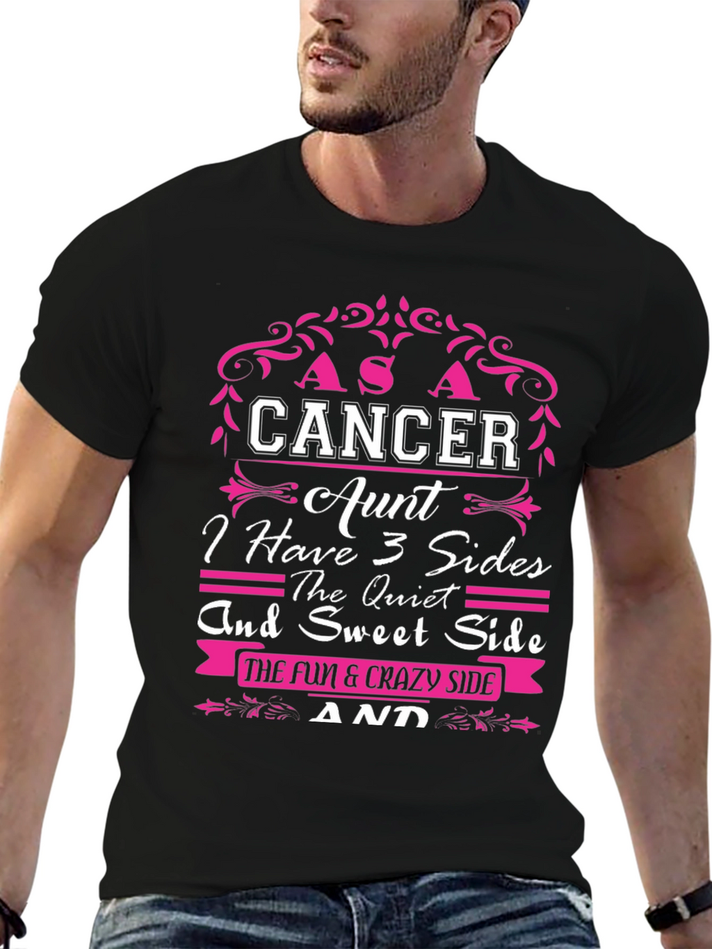 Cancer Aunt T-Shirt - 3 Sides