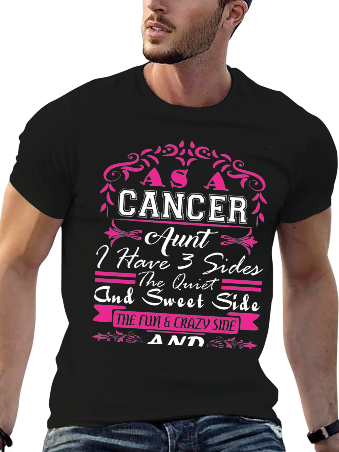 Cancer Aunt T-Shirt - 3 Sides