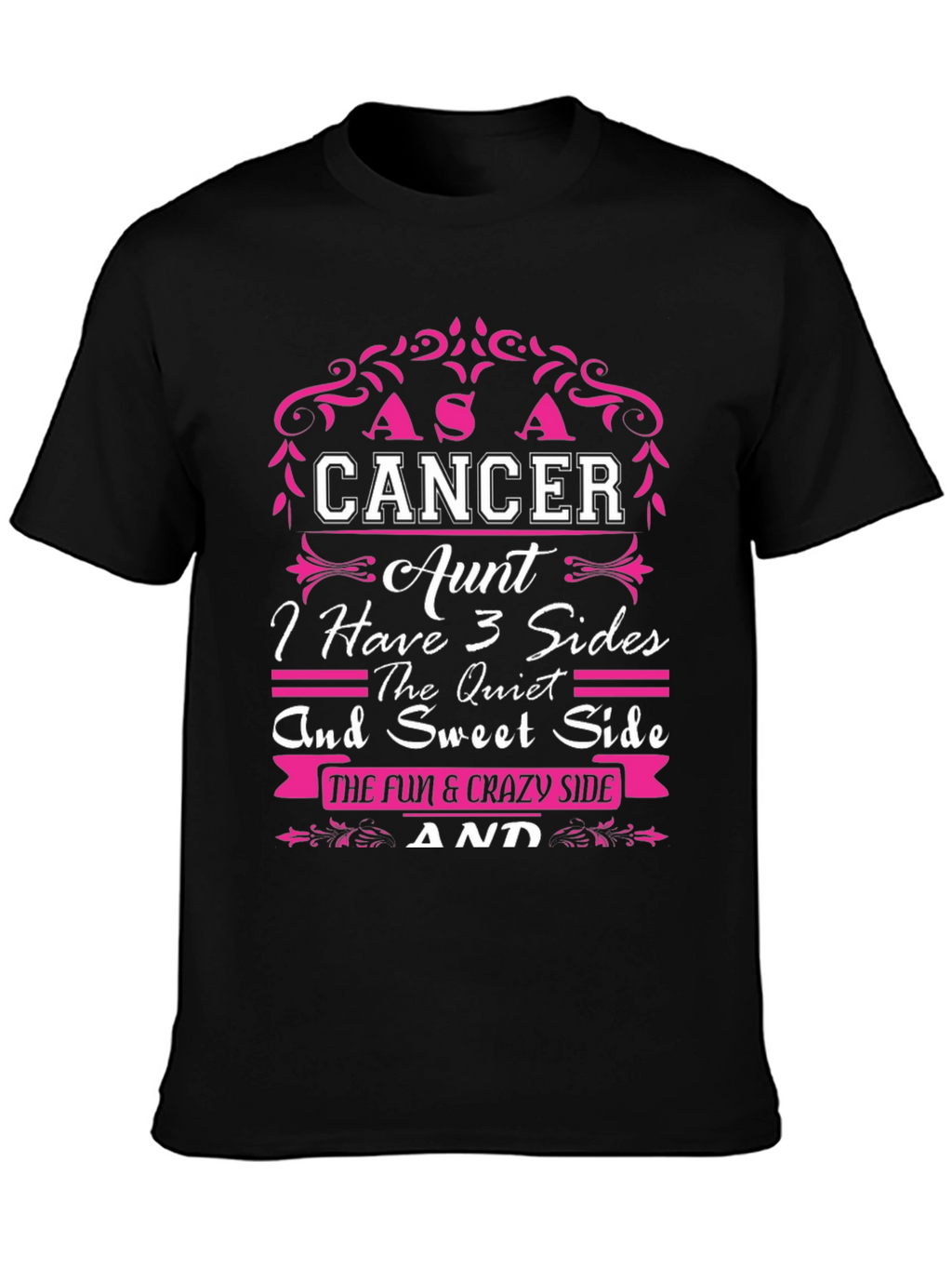 Cancer Aunt T-Shirt - 3 Sides