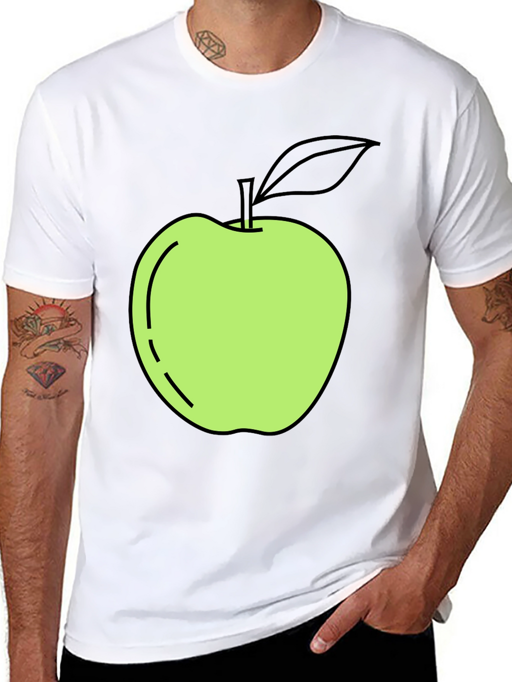 Apple Graphic Black T-Shirt - Casual Cool