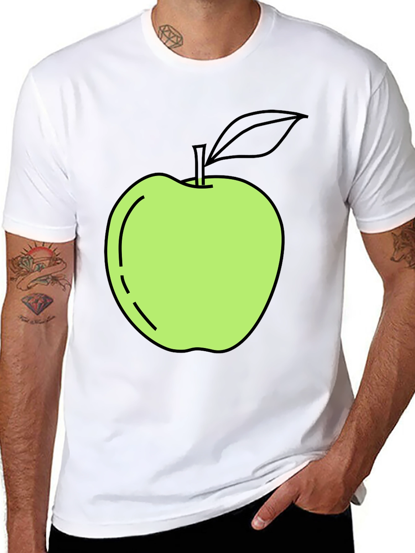 Apple Graphic Black T-Shirt - Casual Cool