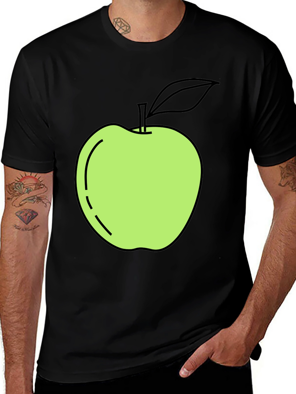 Apple Graphic Black T-Shirt - Casual Cool
