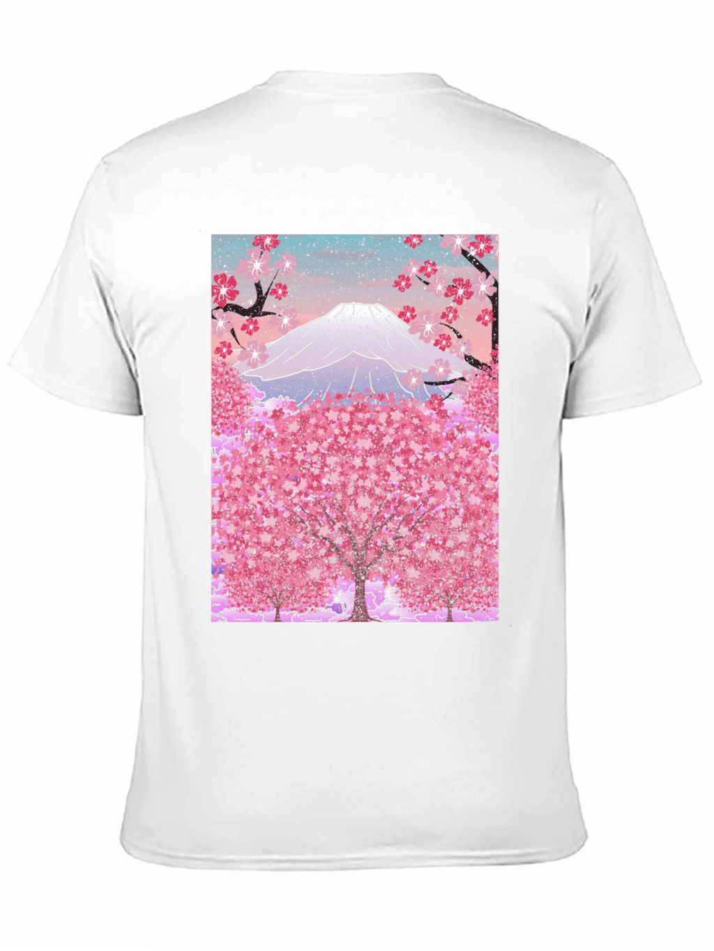 Mount Fuji Cherry Blossom Graphic Tee - Black