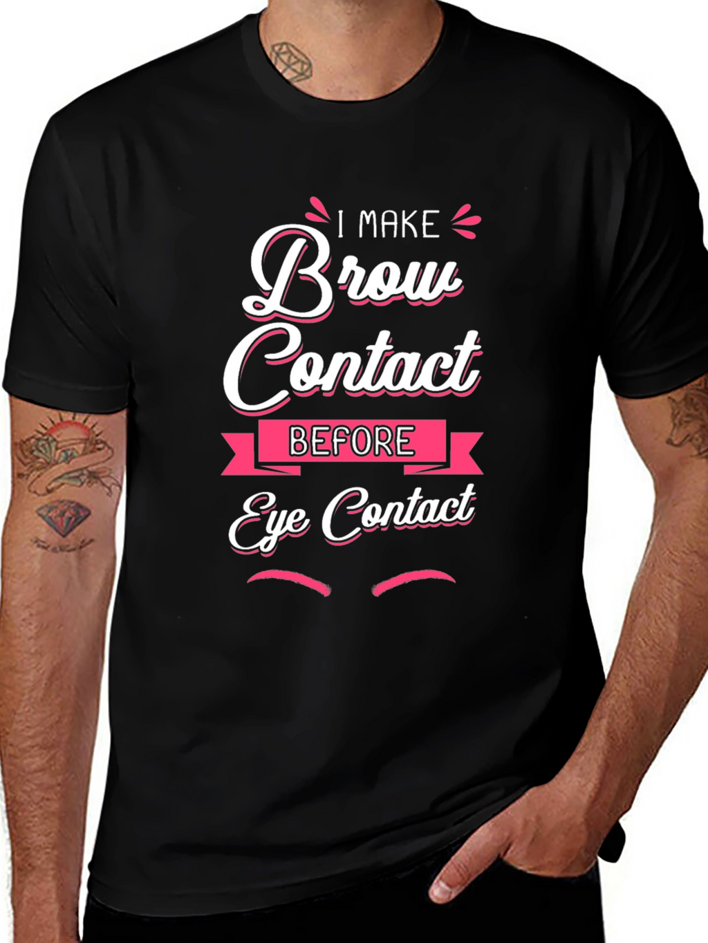 Brow Contact Funny Graphic T-Shirt
