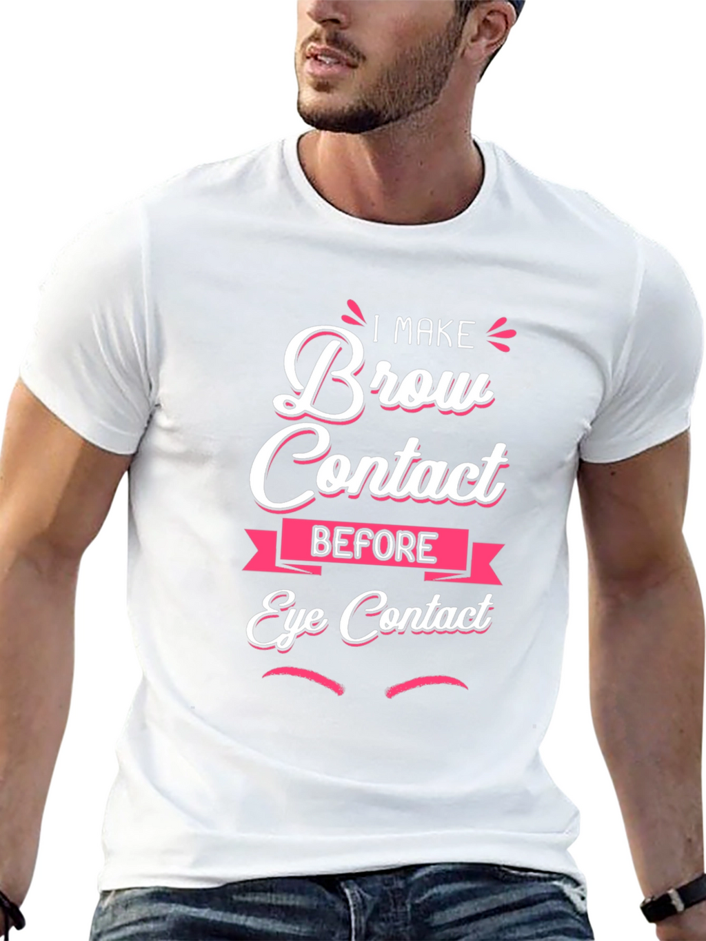 Brow Contact Funny Graphic T-Shirt