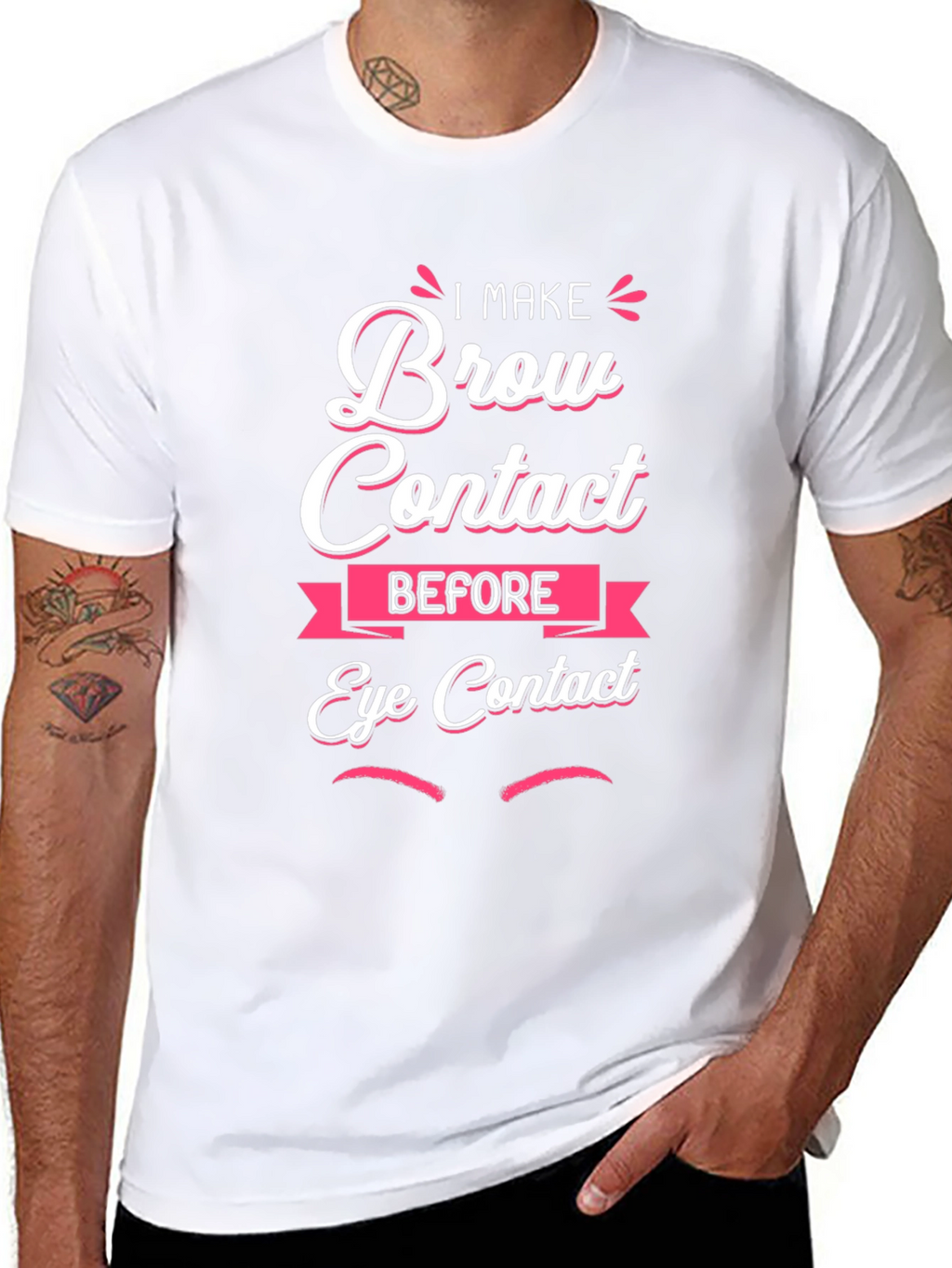 Brow Contact Funny Graphic T-Shirt