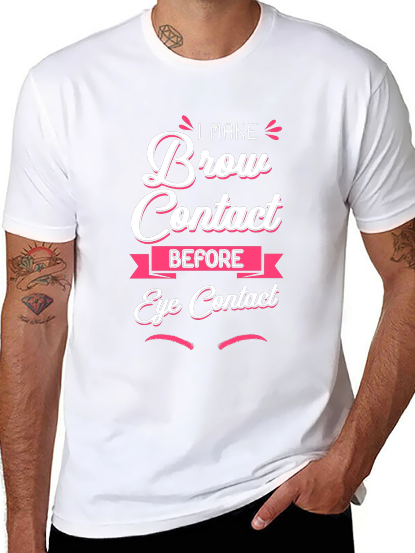 Brow Contact Funny Graphic T-Shirt