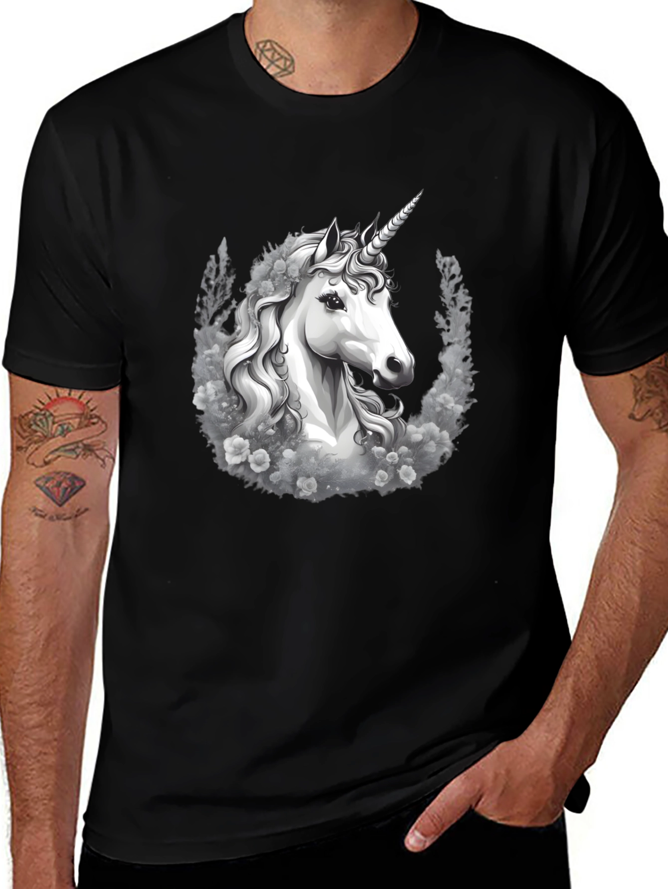 Unicorn Graphic Tee - Black T-Shirt