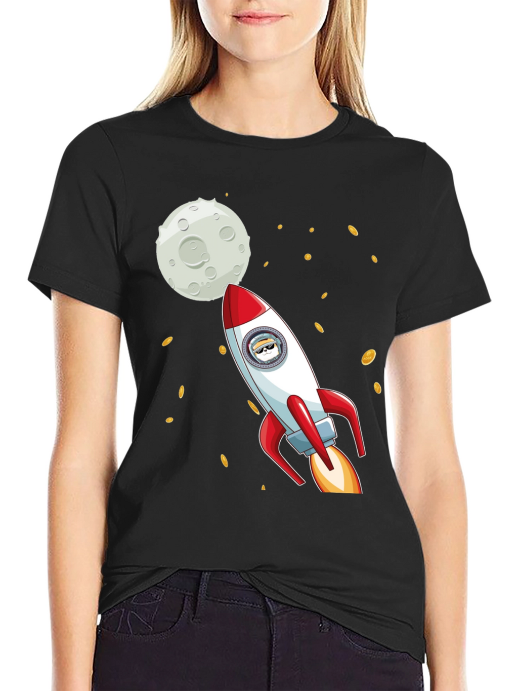 Dogecoin Rocket to the Moon T-Shirt