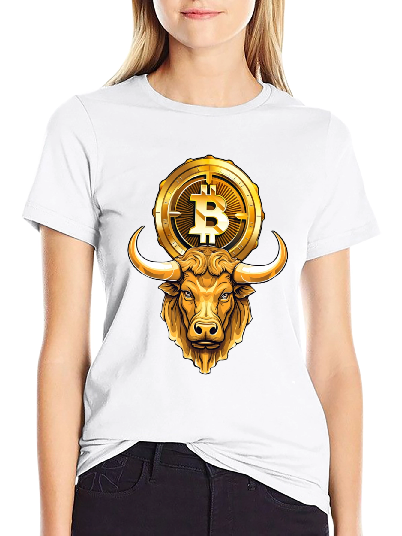 Bull & Bitcoin Graphic Tee - Crypto T-Shirt