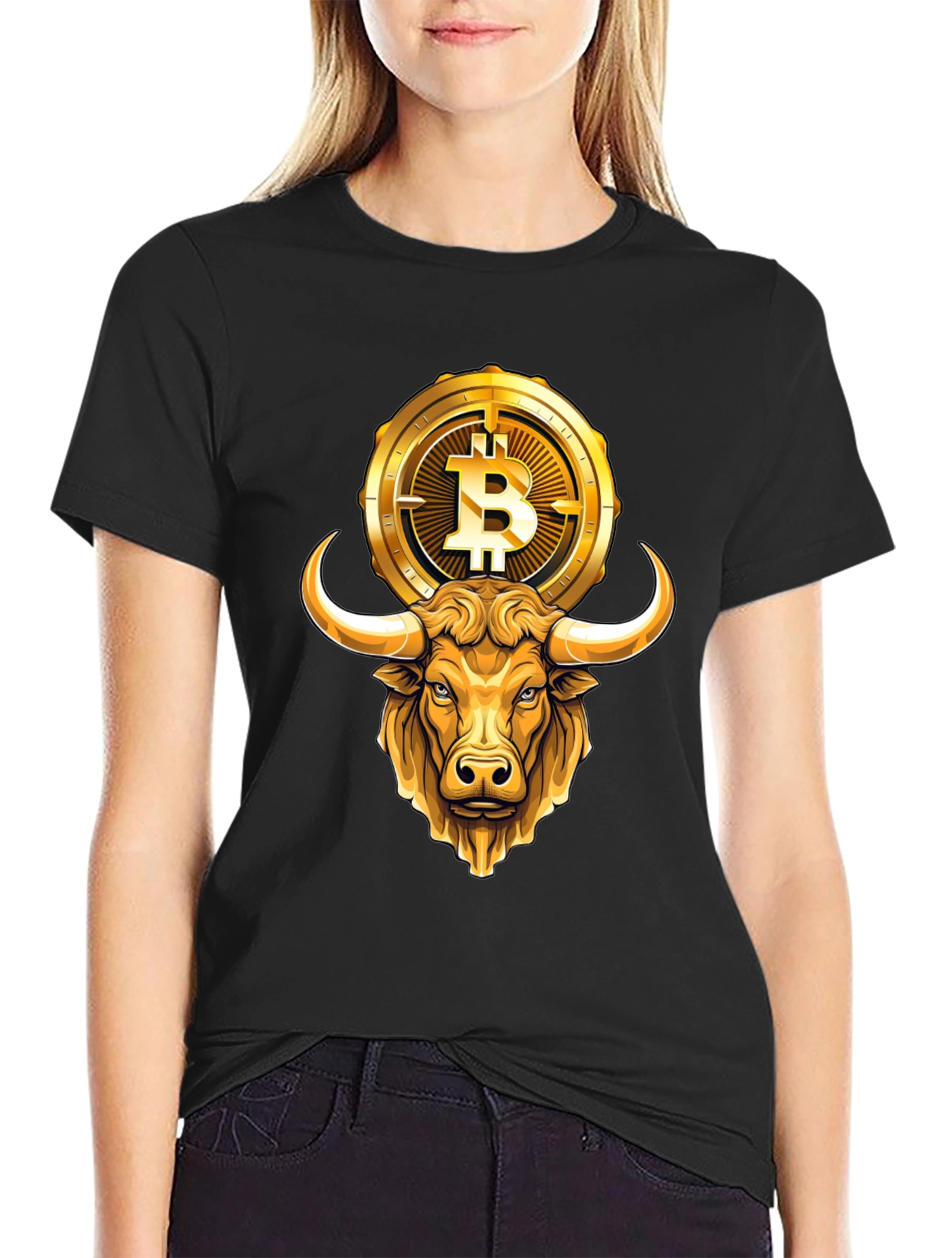 Bull & Bitcoin Graphic Tee - Crypto T-Shirt