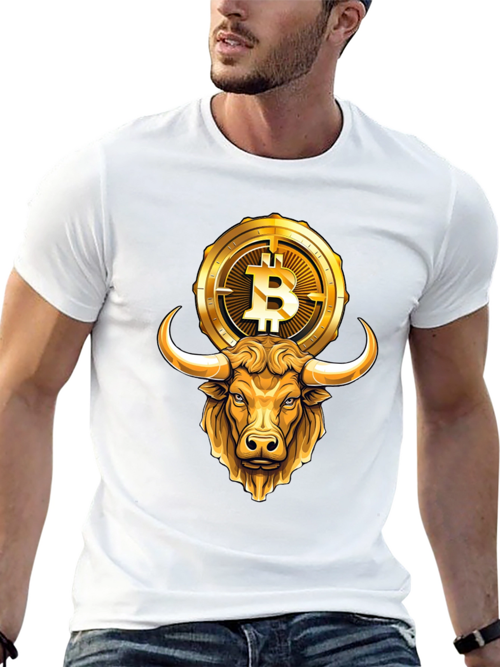 Bull & Bitcoin Graphic Tee - Crypto T-Shirt