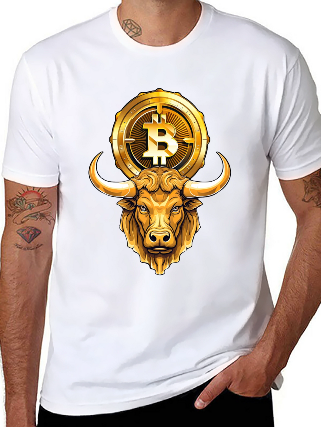 Bull & Bitcoin Graphic Tee - Crypto T-Shirt