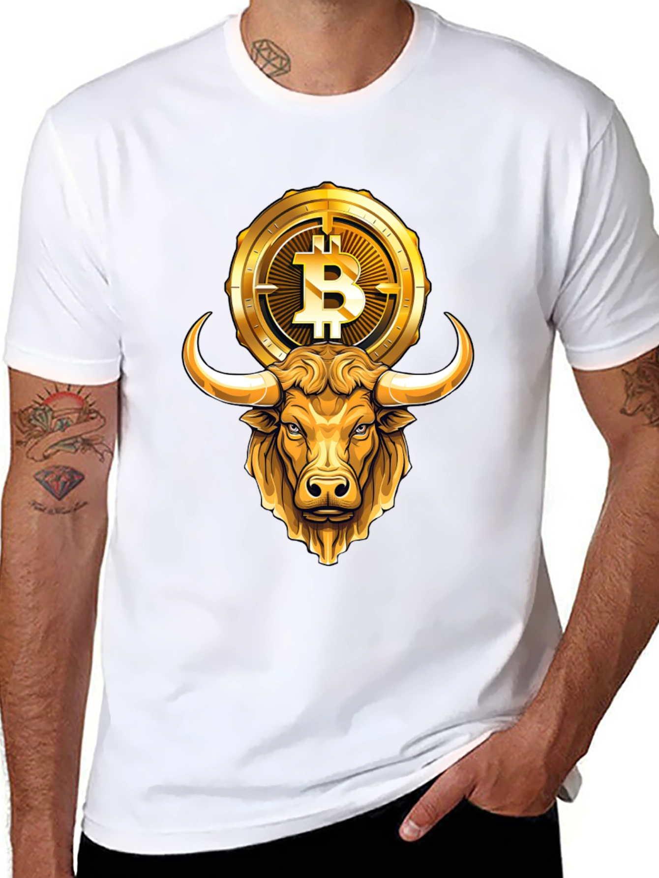 Bull & Bitcoin Graphic Tee - Crypto T-Shirt