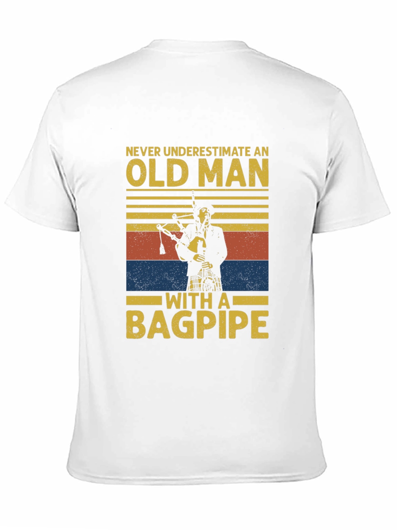 Old Man with a Bagpipe T-Shirt - Novelty Graphic Tee