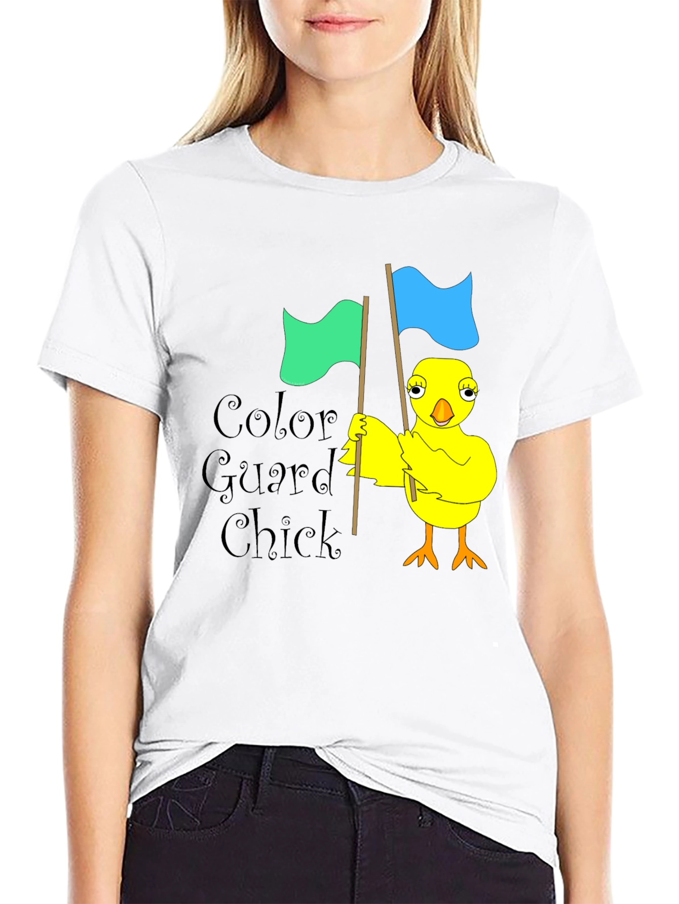 Color Guard Chick Black T-Shirt