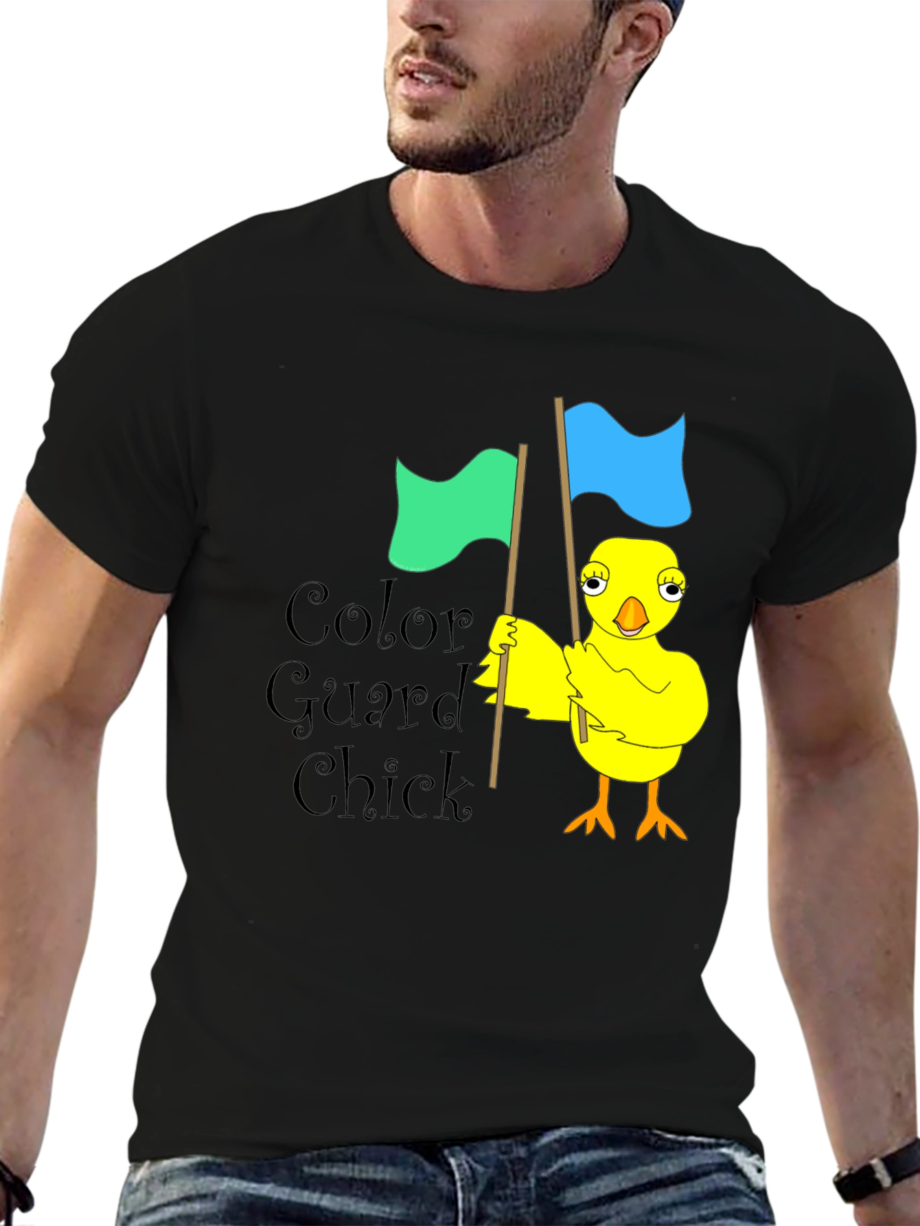 Color Guard Chick Black T-Shirt