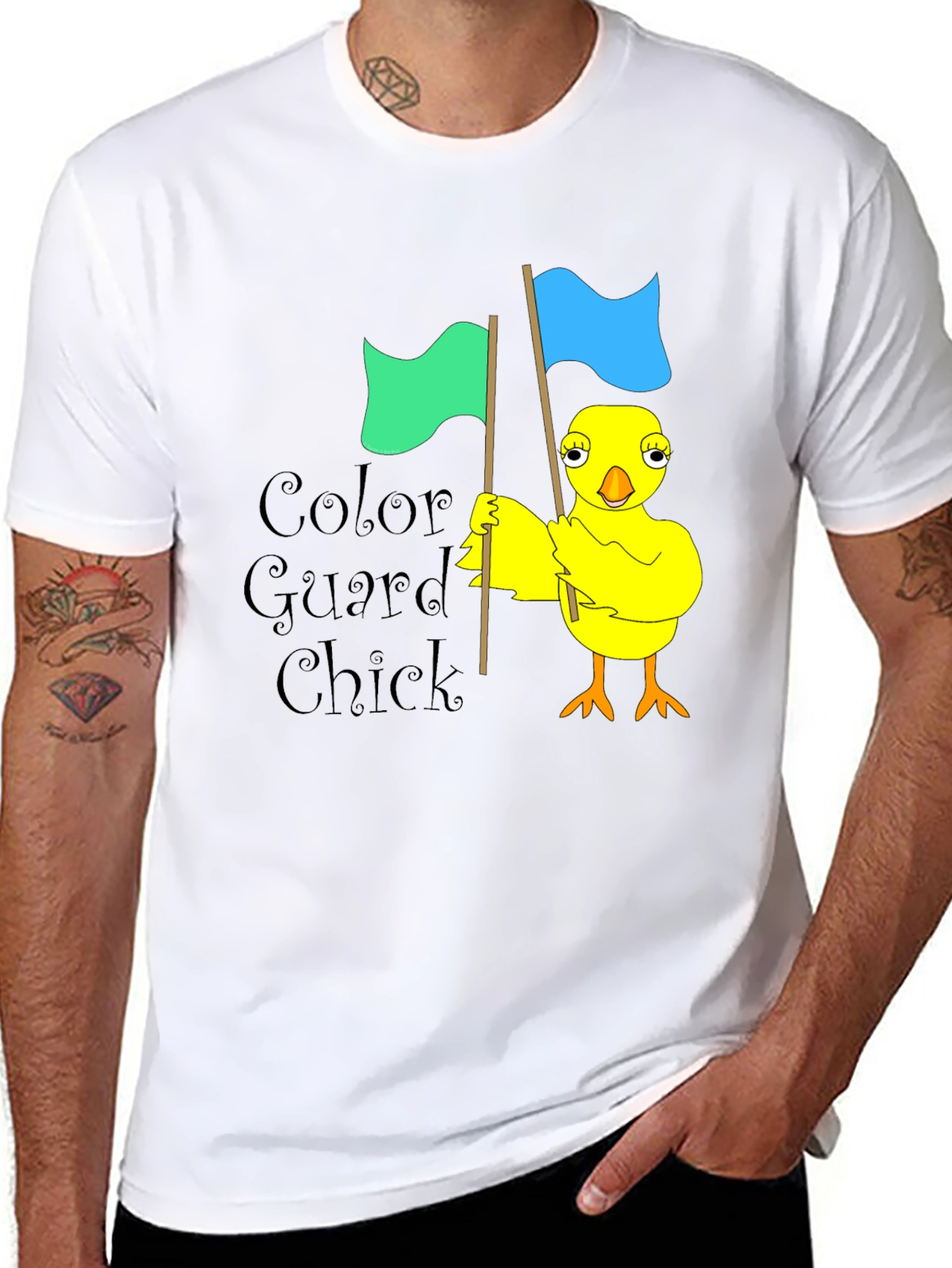 Color Guard Chick Black T-Shirt