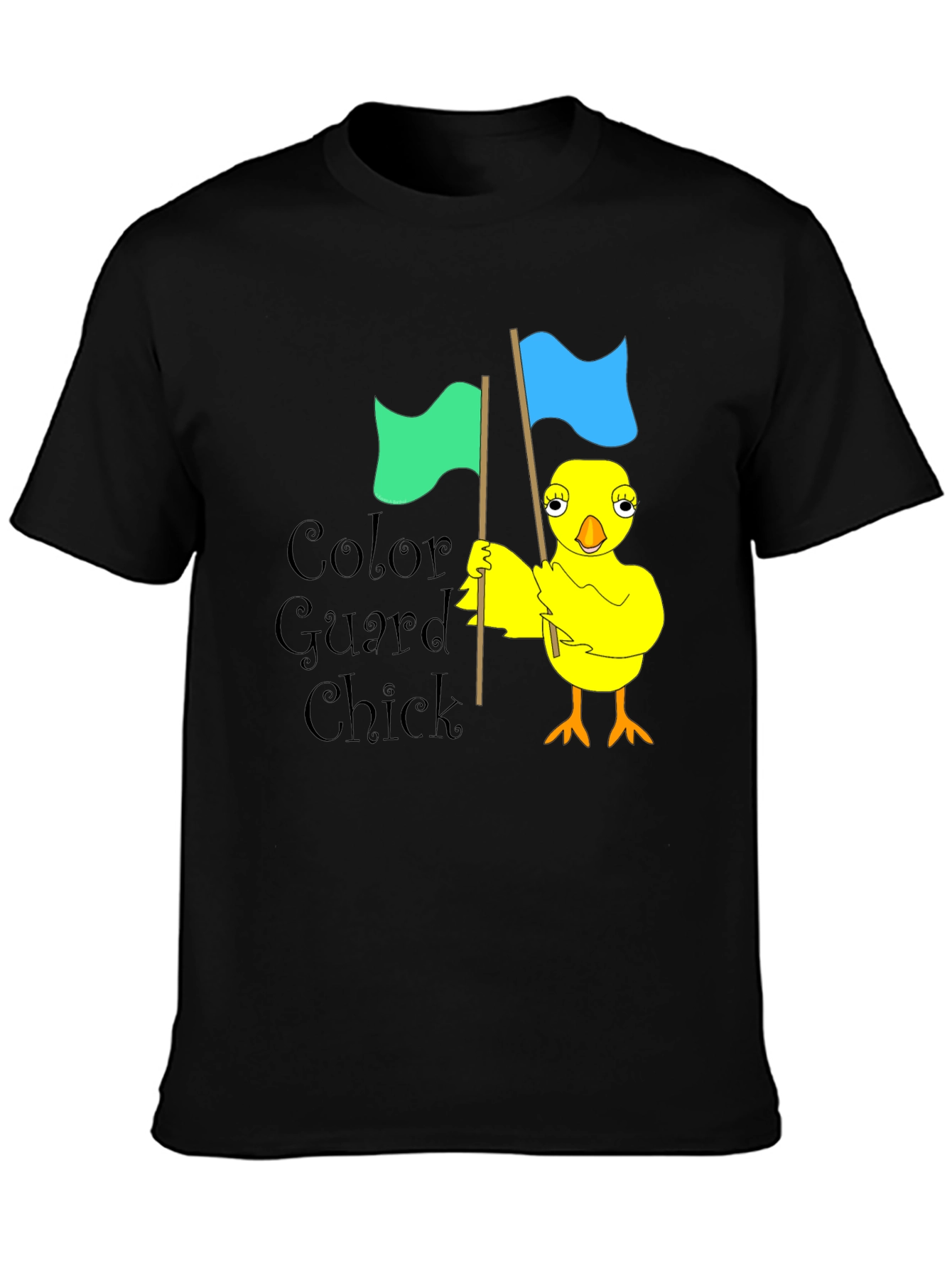 Color Guard Chick Black T-Shirt