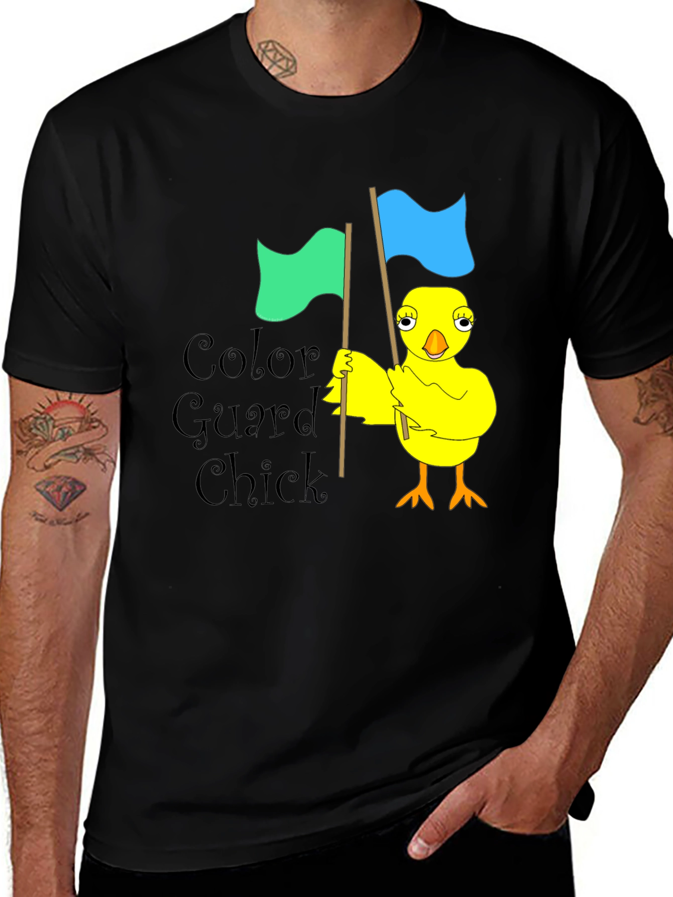 Color Guard Chick Black T-Shirt