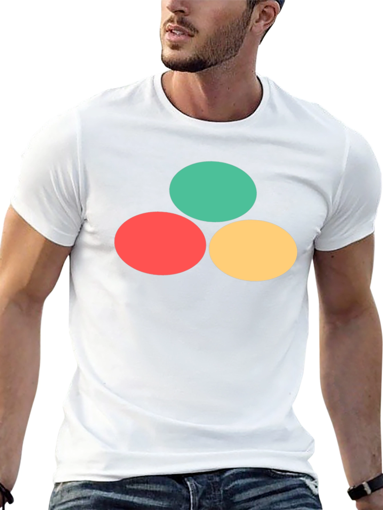Color Circle Graphic Black T-Shirt