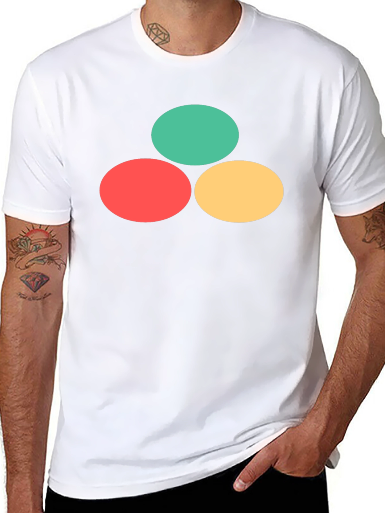 Color Circle Graphic Black T-Shirt