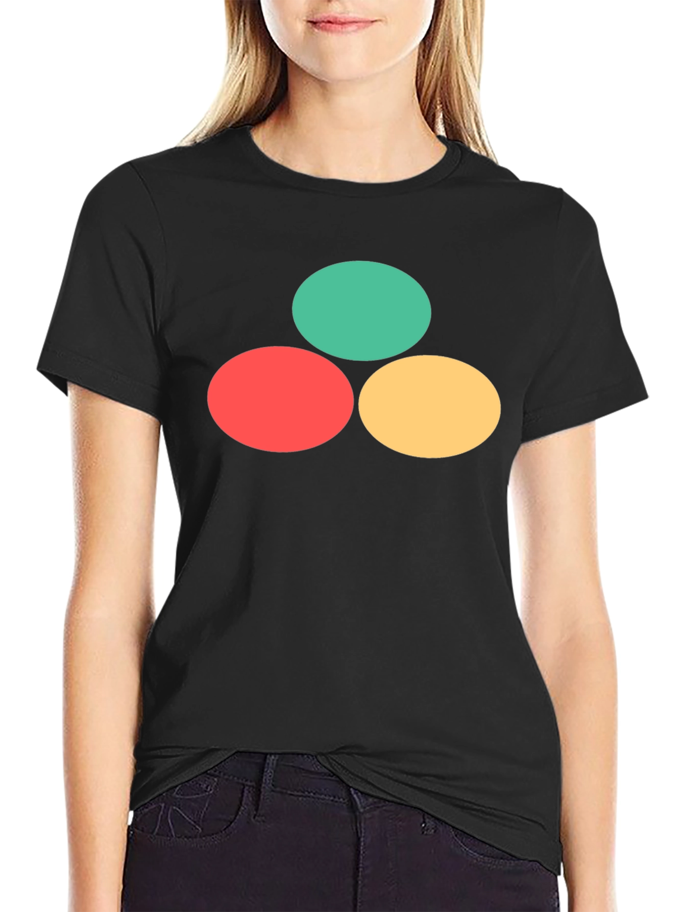 Color Circle Graphic Black T-Shirt