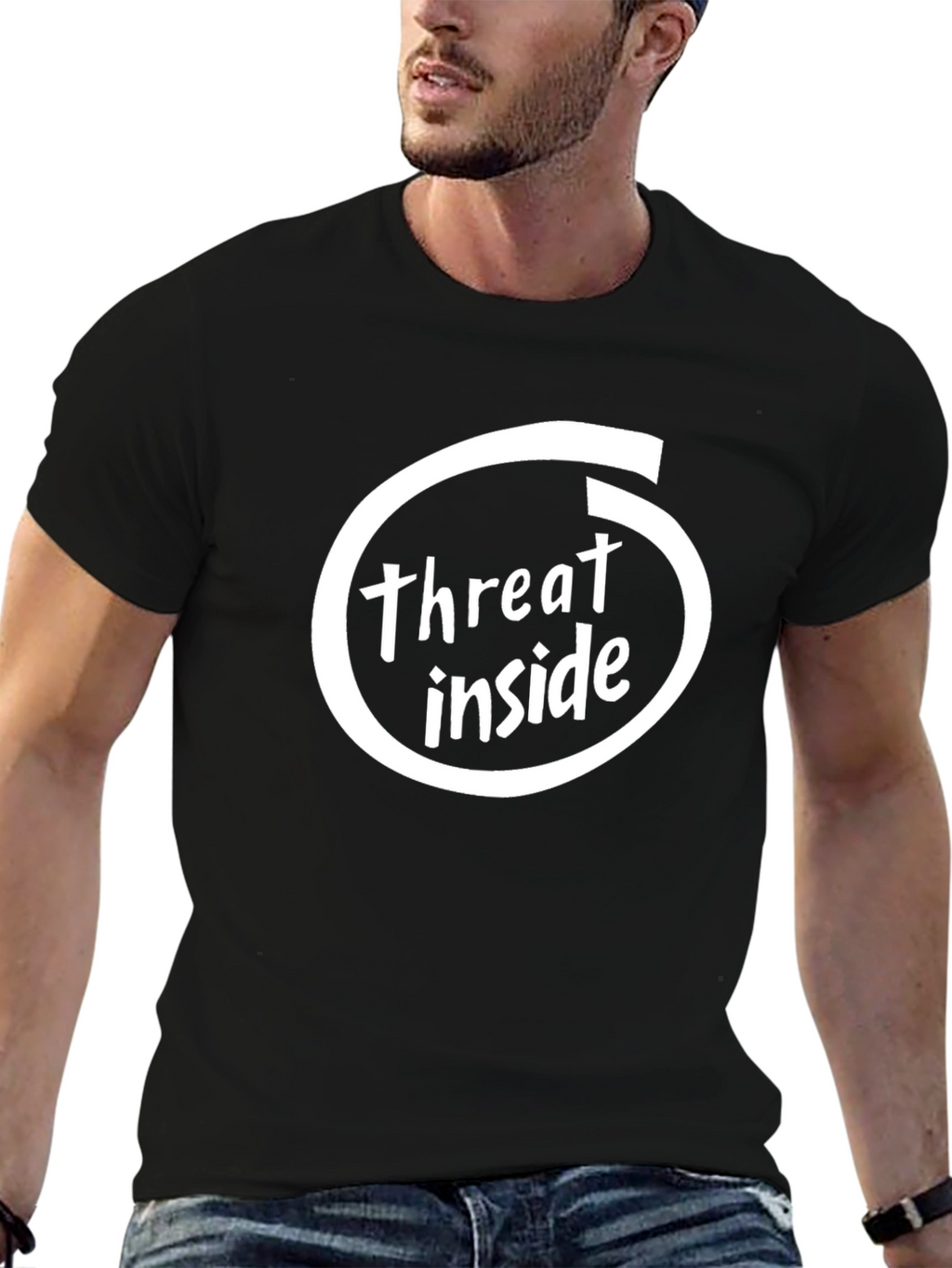 Threat Inside Black Graphic Tee