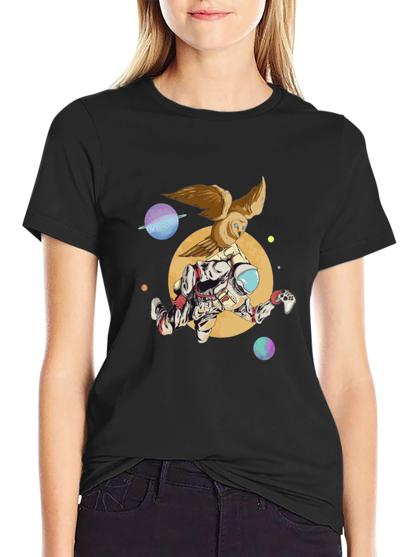 Astronaut Gaming T-Shirt - Space Owl Design