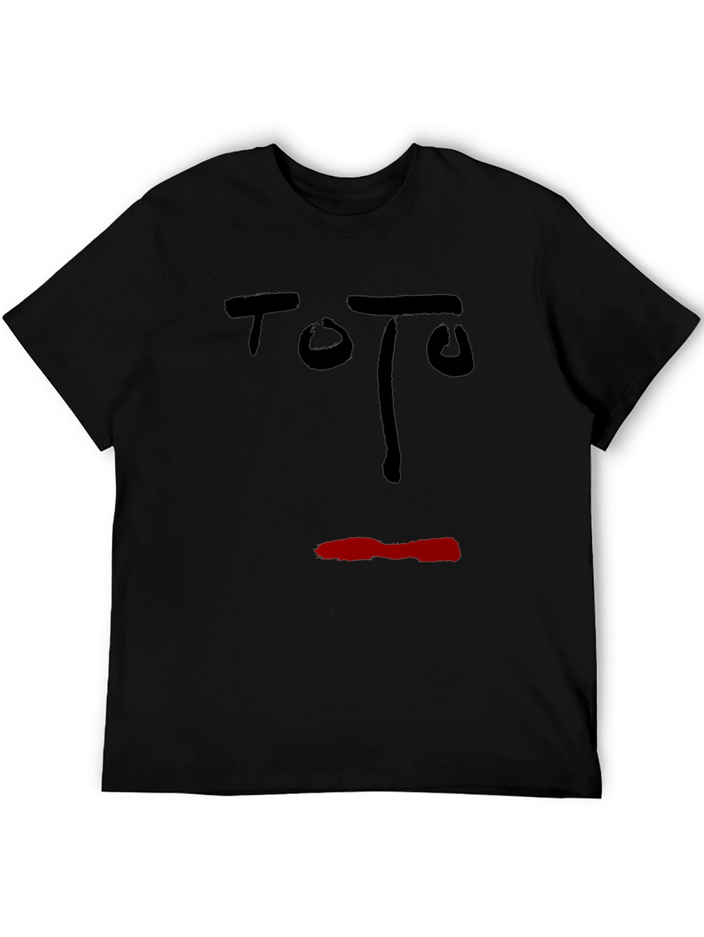 Abstract Face Graphic T-Shirt - Black