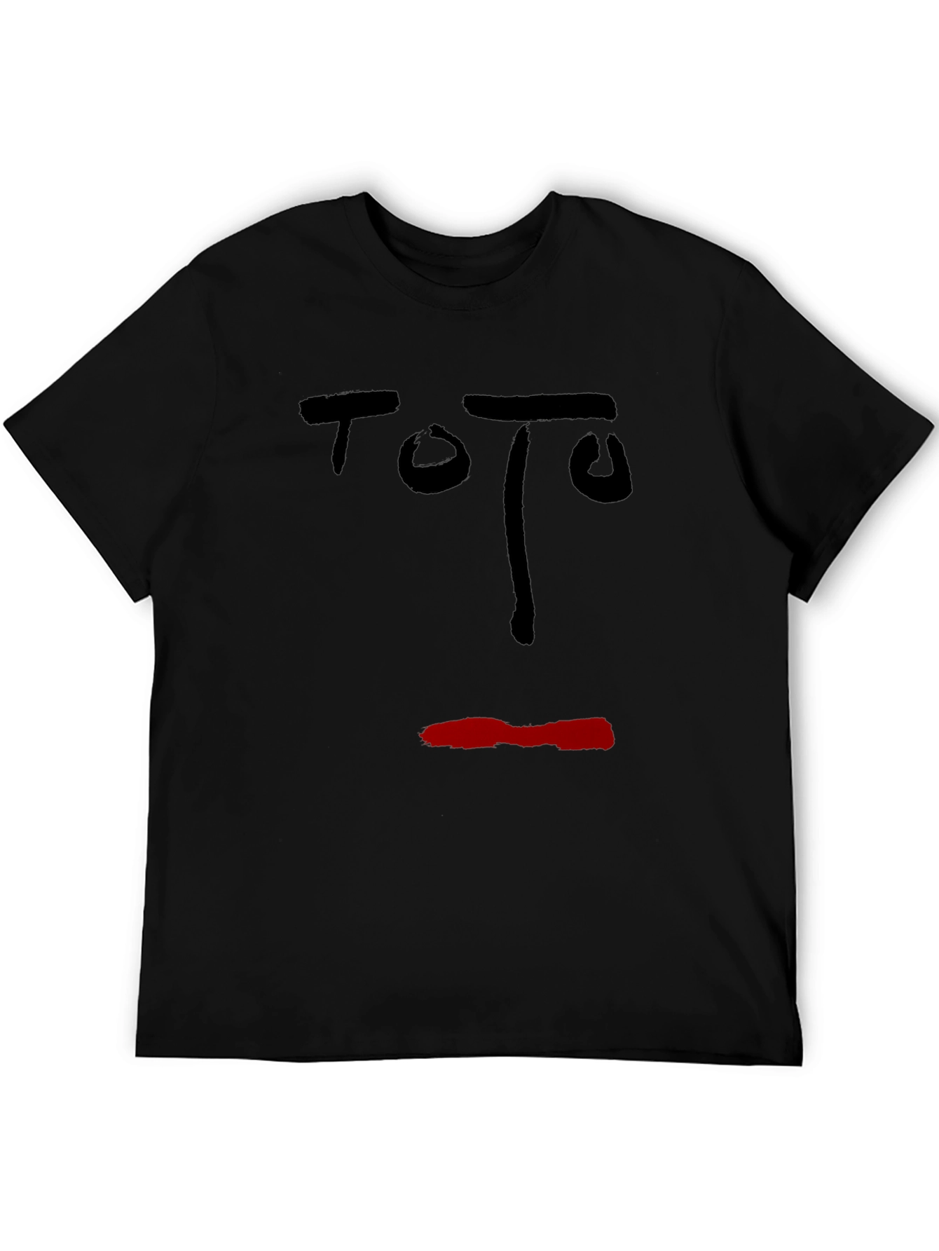 Abstract Face Graphic T-Shirt - Black