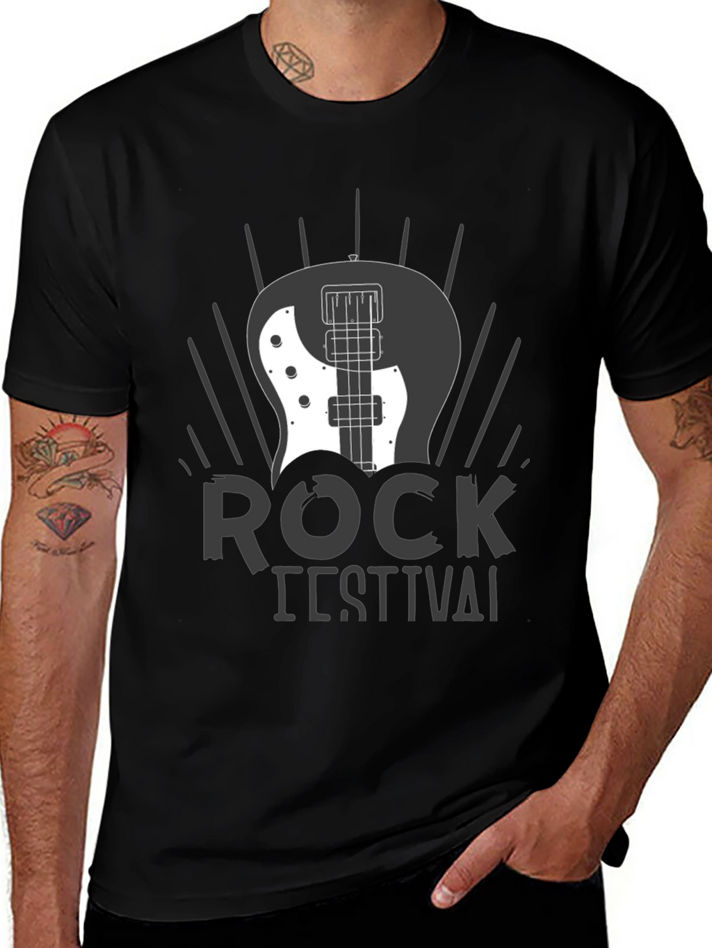 Rock Festival Graphic T-Shirt - Black