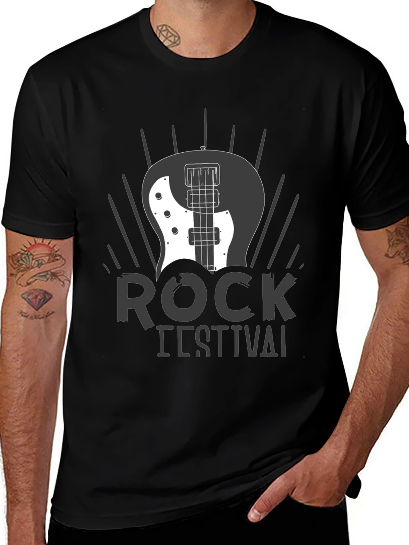 Rock Festival Graphic T-Shirt - Black