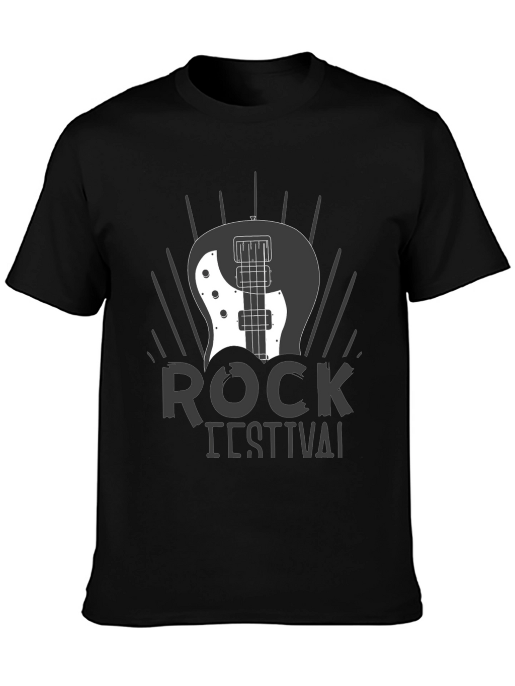 Rock Festival Graphic T-Shirt - Black