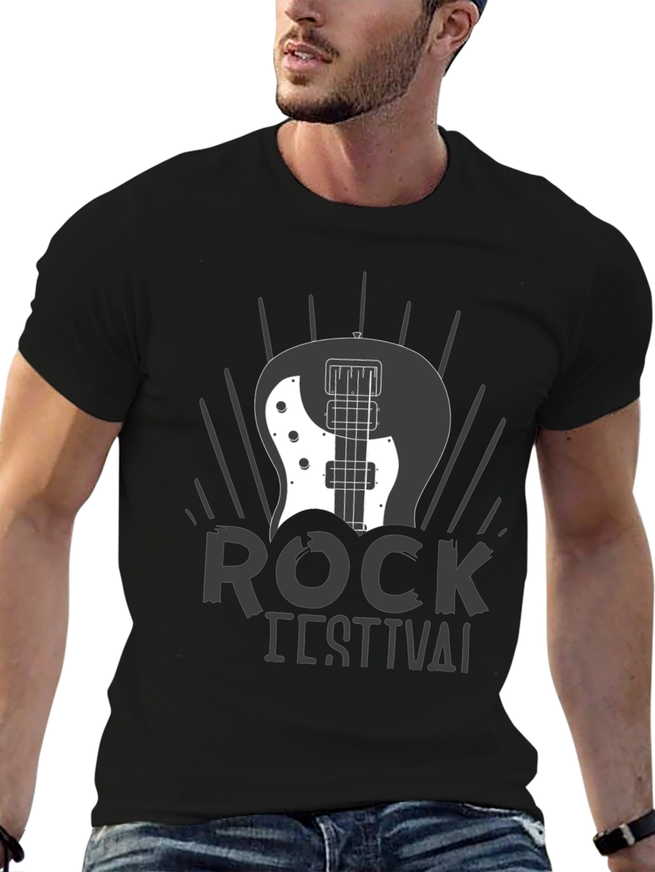 Rock Festival Graphic T-Shirt - Black
