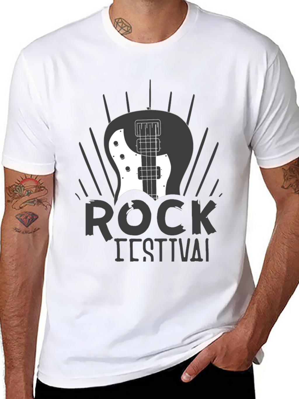Rock Festival Graphic T-Shirt - Black