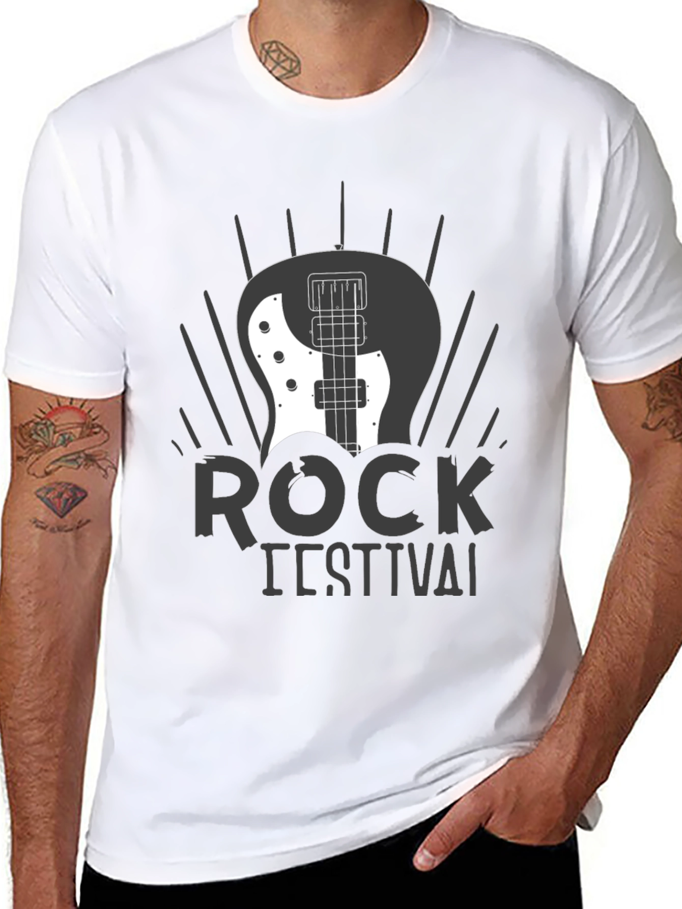 Rock Festival Graphic T-Shirt - Black