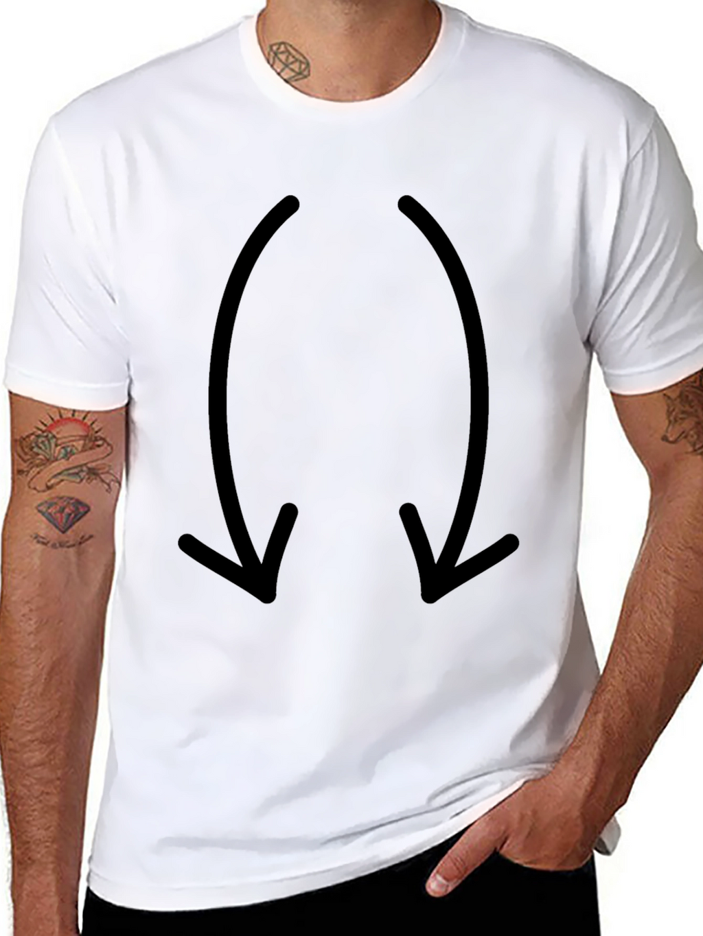 Mens Black Arrow Graphic T-Shirt
