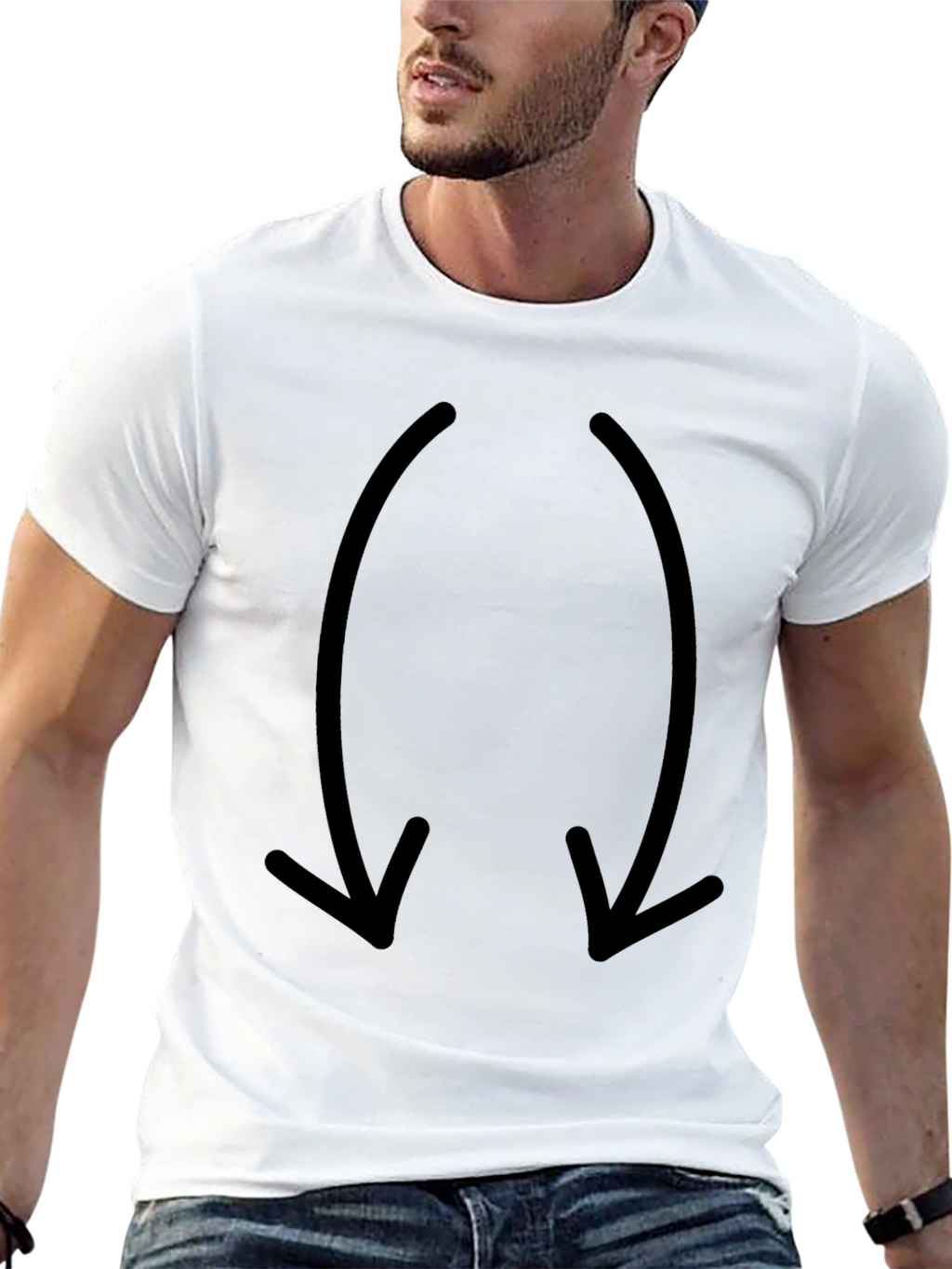 Mens Black Arrow Graphic T-Shirt