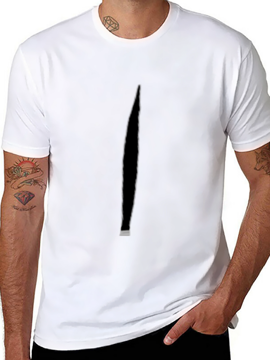 Minimalist Black T-Shirt with Shadow Detail