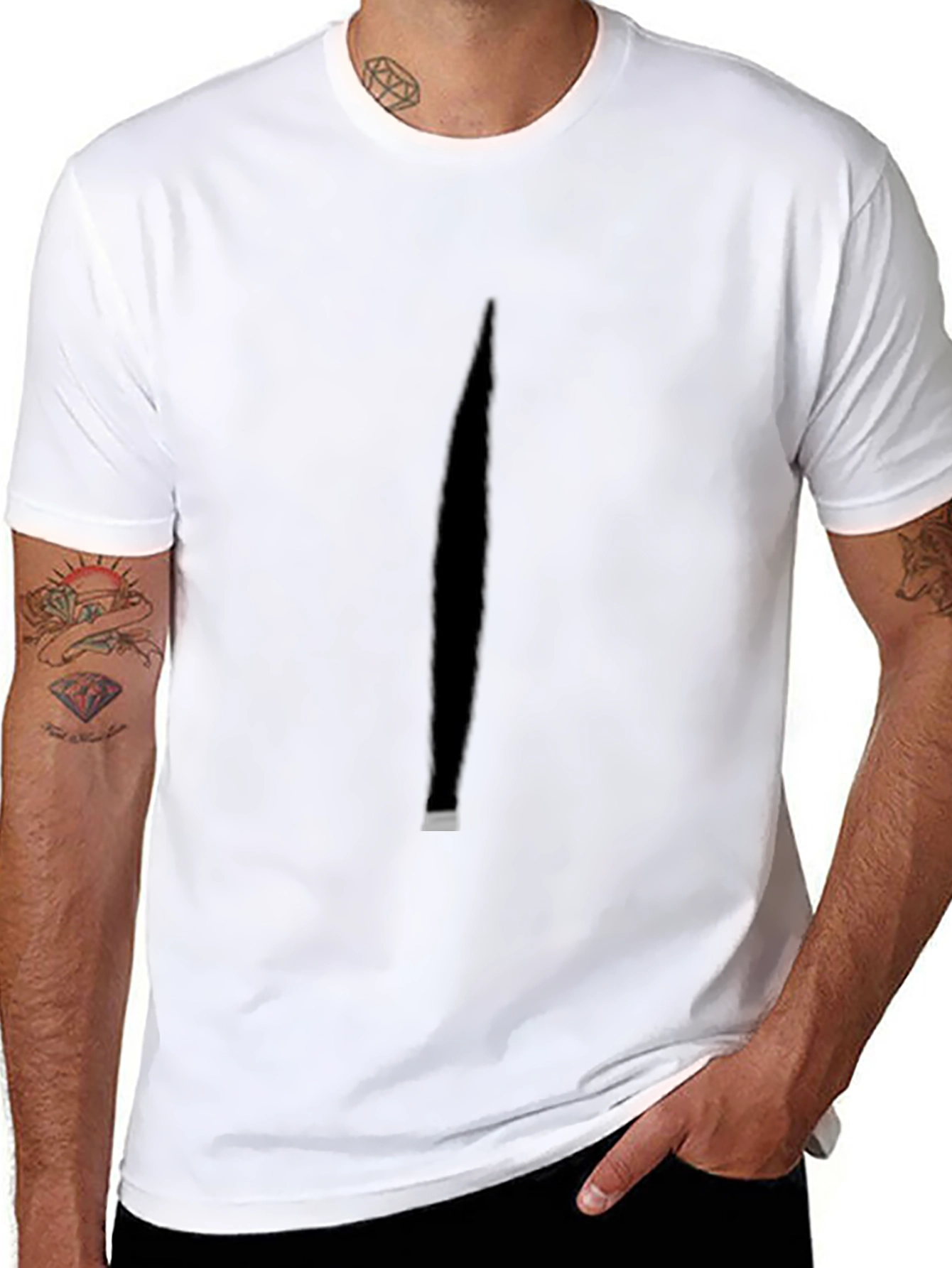 Minimalist Black T-Shirt with Shadow Detail